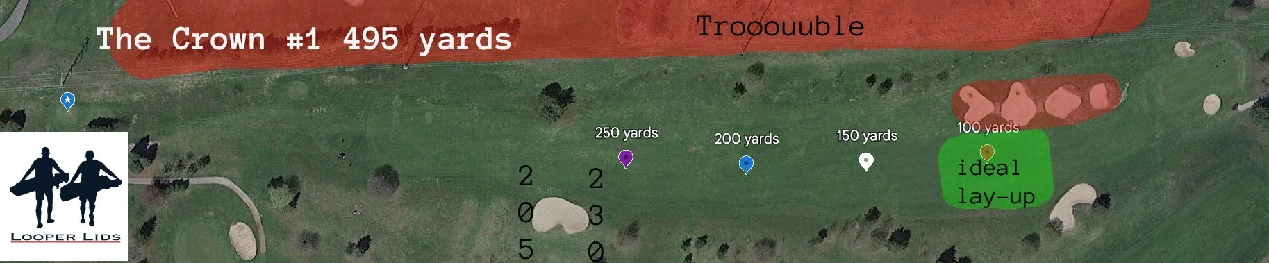 The Crown course breakdown. Hole aerial #1