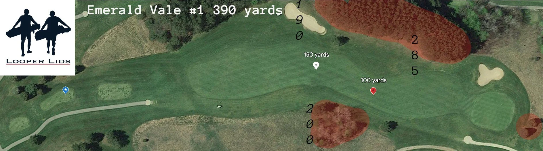 Emerald Vale hole 1 overhead image