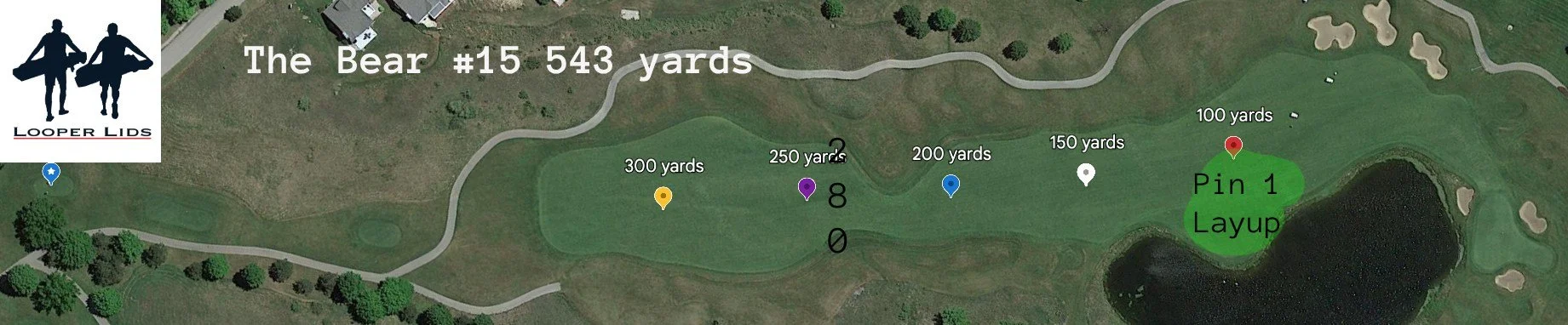 The Bear @ Grand Traverse Resort course breakdown. Hole aerial #15