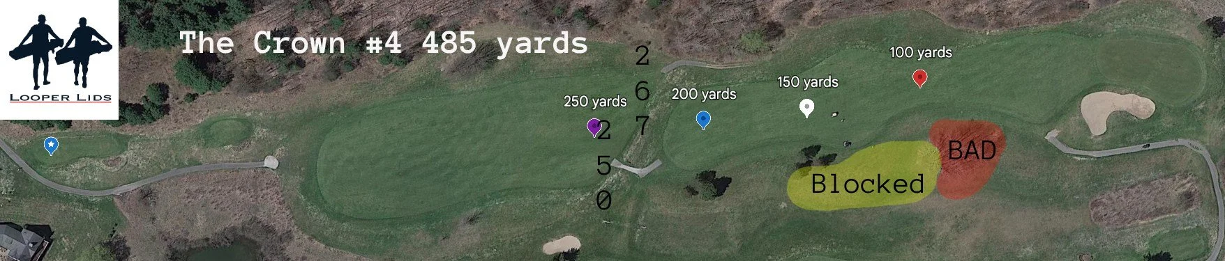 The Crown course breakdown. Hole aerial #4