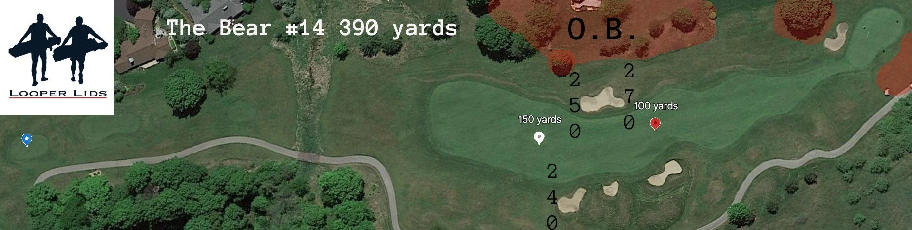 The Bear @ Grand Traverse Resort course breakdown. Hole aerial #14