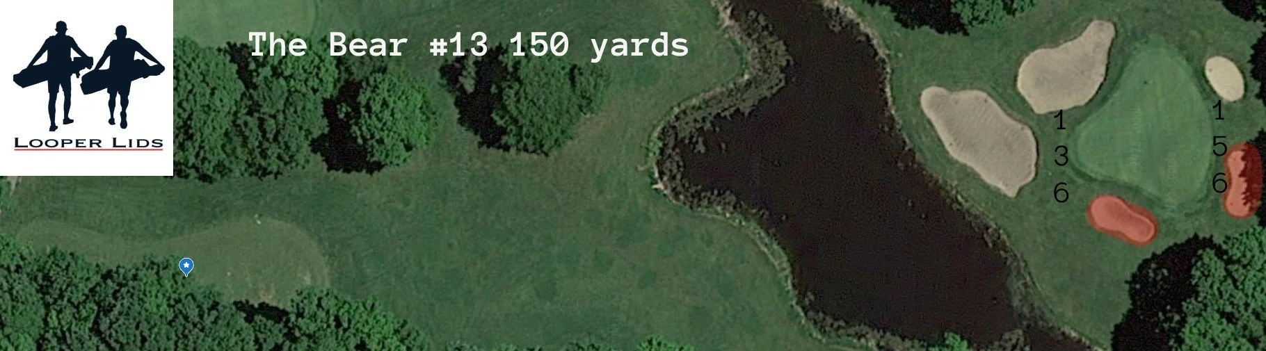 The Bear @ Grand Traverse Resort course breakdown. Hole aerial #13