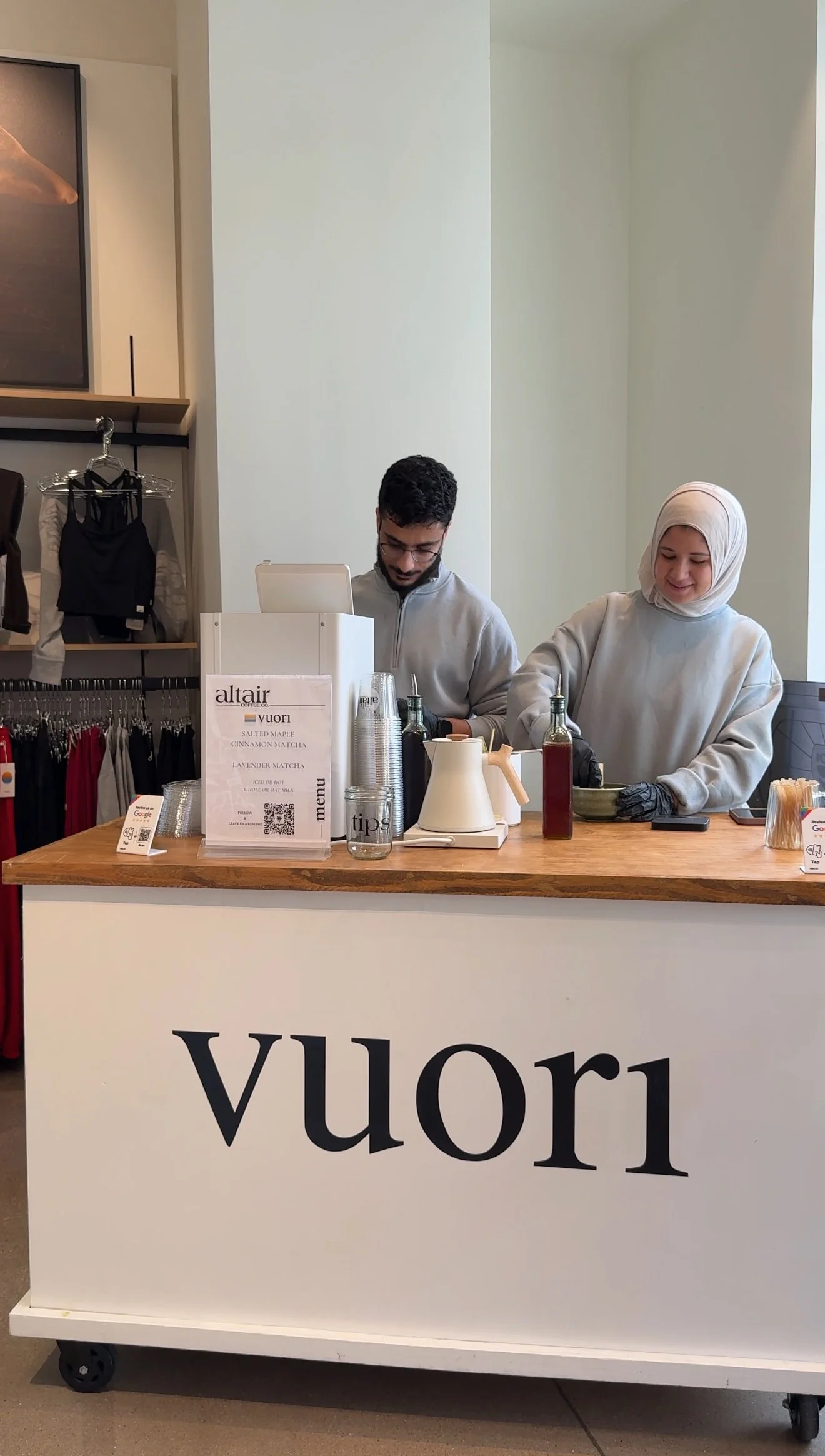 Brand Activation Coffee Cart Catering for High End Brand, Retail Store Business Event with Coffee Bar and Matcha Catering