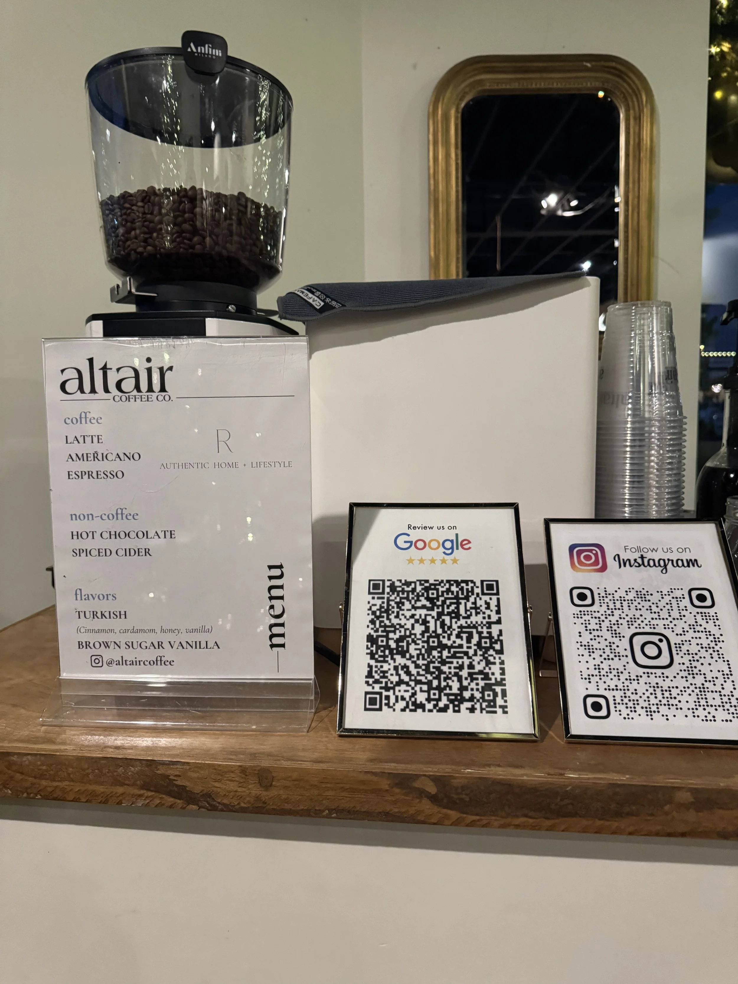 Coffee Bar at a Furniture Store, Coffee Cart Catering for Retail Activation, Austin Coffee Cart Brand Activation in Austin, TX