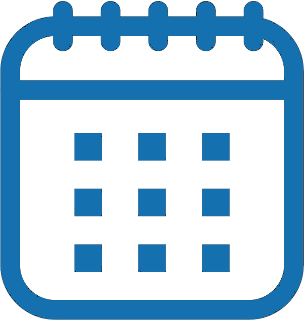 Icon of a calendar with a grid of squares representing the days of the month.