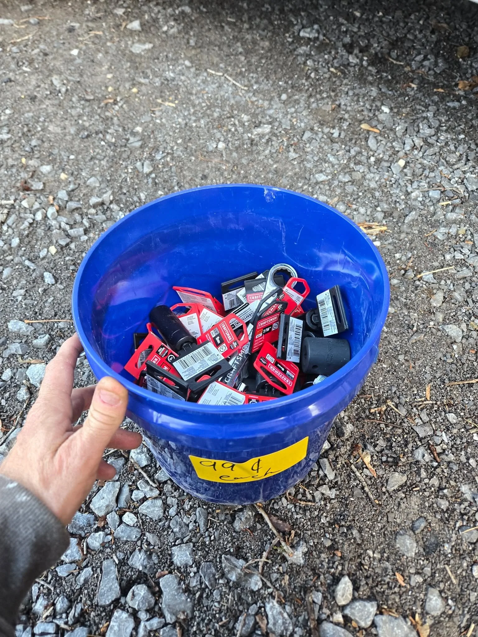 Check out this lowes score!! Are some positives to be at lowes everyday lol they have a tool table setup which had a few skil brand power tools, 2 socket sets and this bucket of impact sockets and wrenches. Everything craftsman so I just grabbed the 
