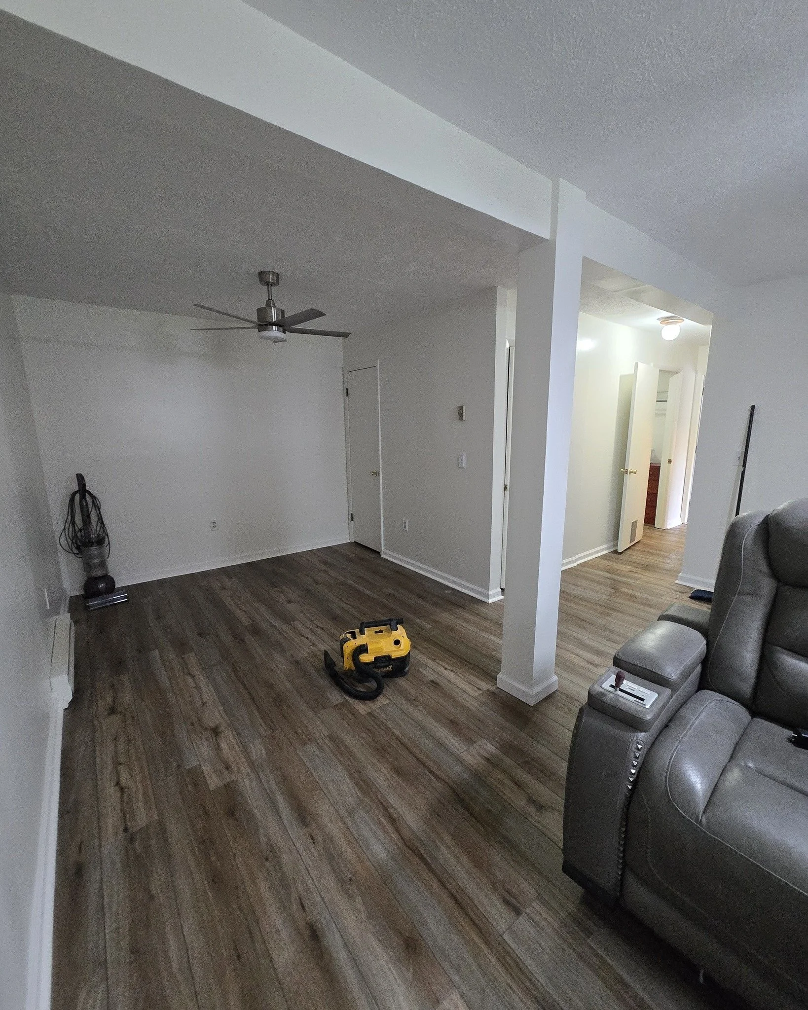 What are transformation!! Ive done a few different jobs for this customer/friend. Always fantastic to work for! Complete basment remodel. From new ceilings, wiring, circuits, flooring, tiling, painting to new garage door opener this customer is set! 