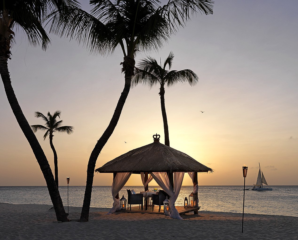 Beach dinner at Bucuti Beach Aruba