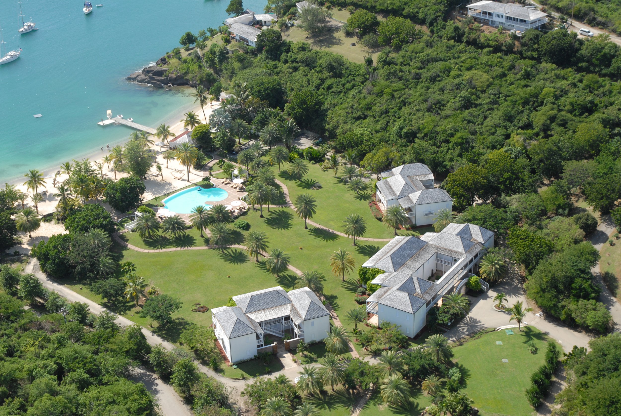 Aerial view of The Inn at English Harbor
