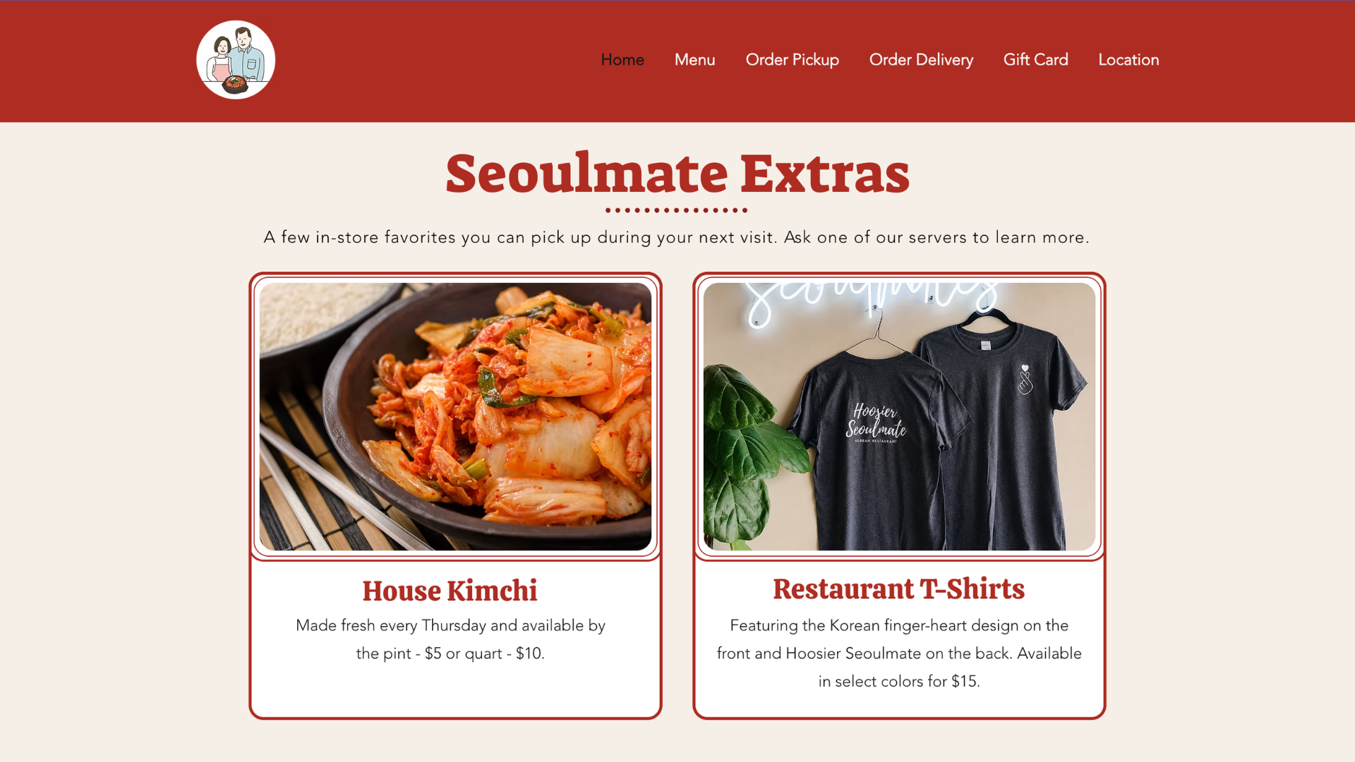 Picture of Hoosier Seoulmate's website "Seoulmate Extras" section