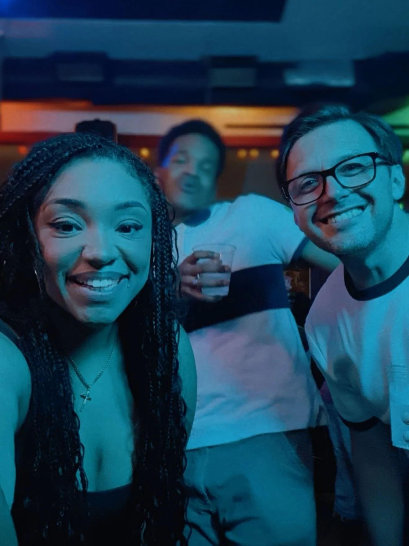 Had a fantastic time going out last night. Music, dancing, lasers, 2 a.m. pizza. Good vibes hanging out with our dearest @inmydevinera shortly before the big move to another continent. Bon Voyage! We&rsquo;ll miss you so much! 🎆❤️🥂