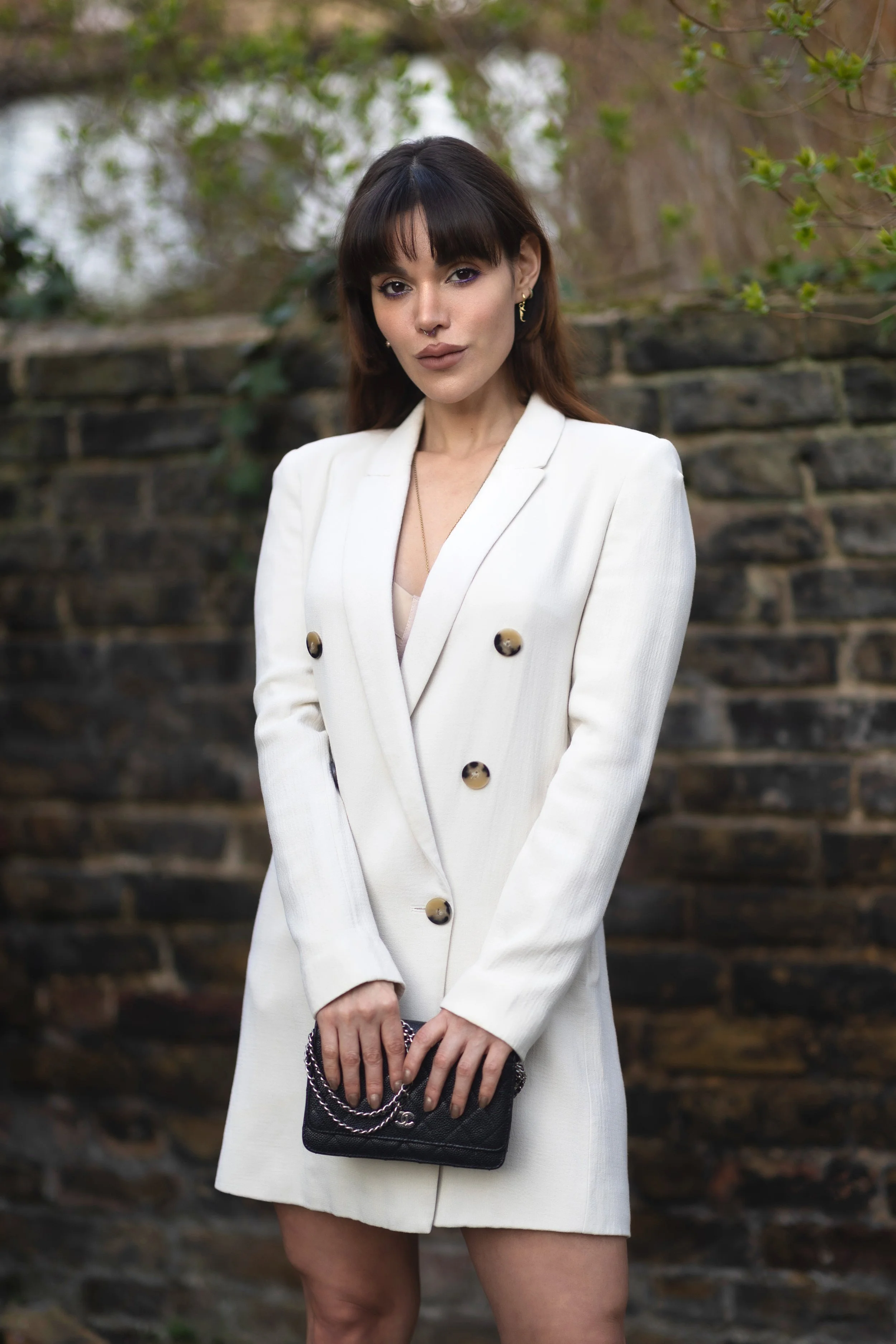 Alice Hartwood pretty English escort dressed for lunch in Marylebone