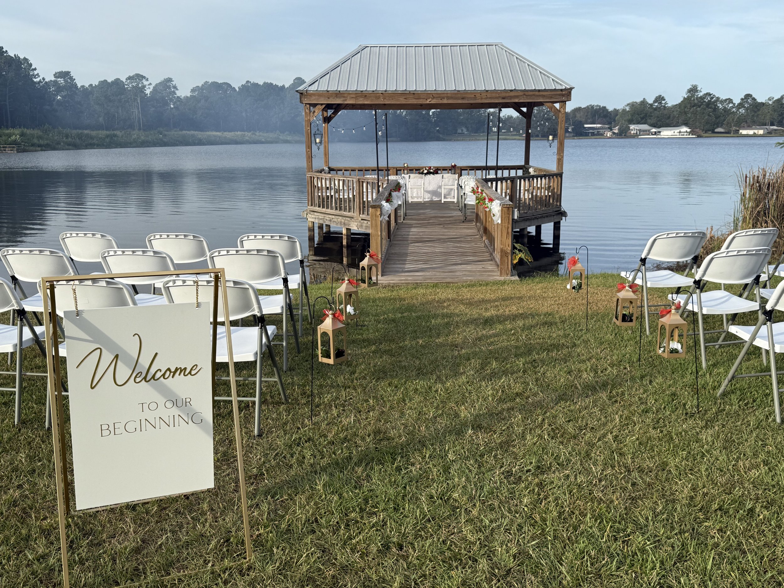 Ceremony area- gazebo over the lake