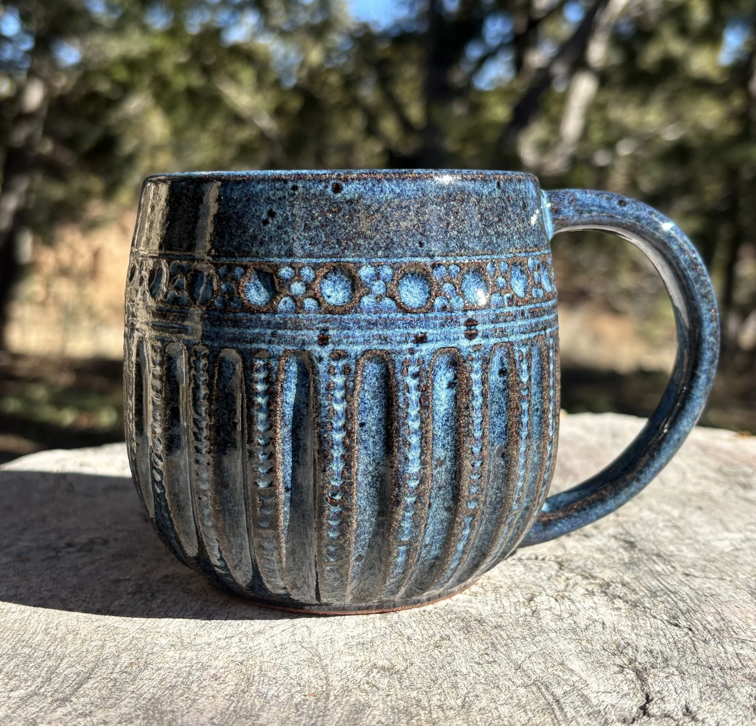 Flaming Blue Mug