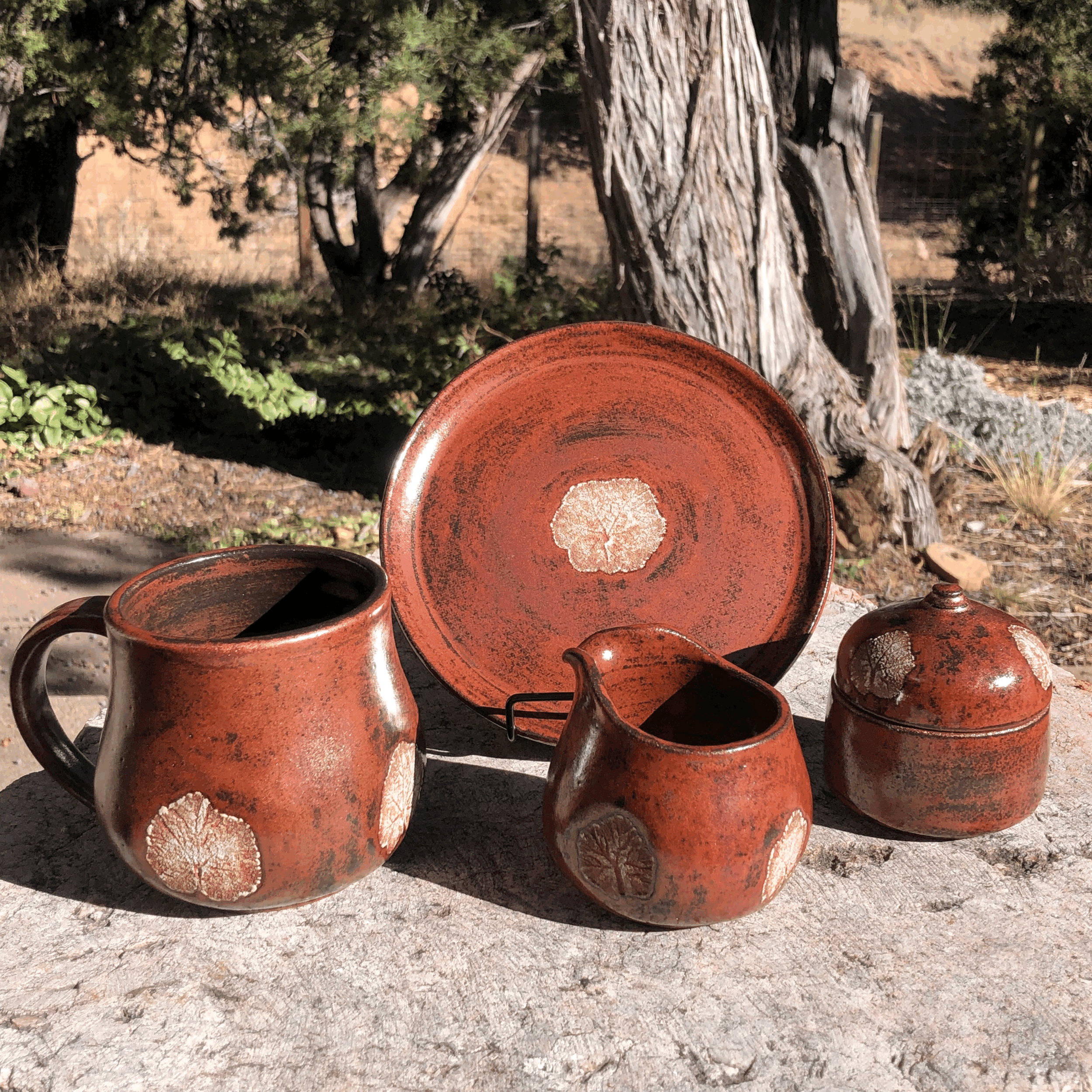 Burnished Hollyhock Set