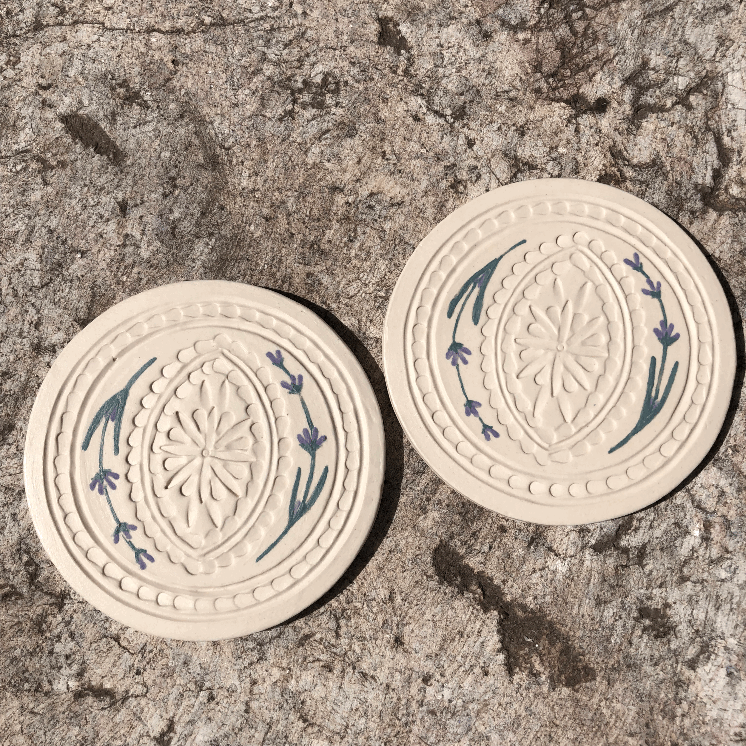 Lavender Blossom Coaster Set