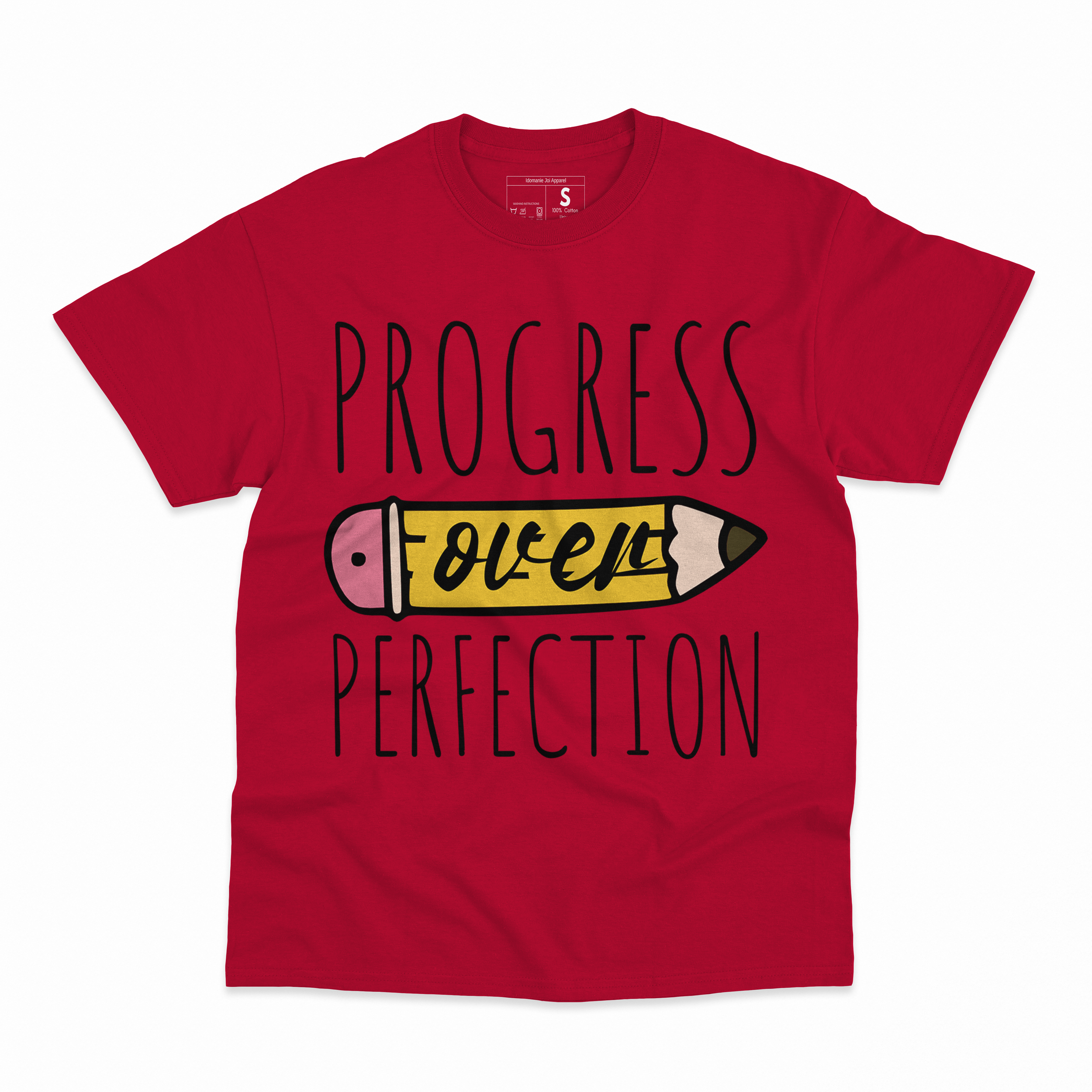 Motivational Progress Over Perfection back to School Teacher red.png