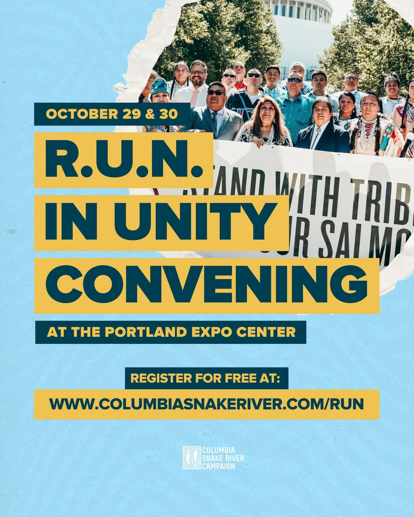 People across the Northwest will come together October 29&ndash;30 at the Portland Expo Center for the R.U.N. in Unity Convening&mdash;a free event focused on sustaining water, salmon, and orcas.

Save your spot: www.columbiasnakeriver.com/run