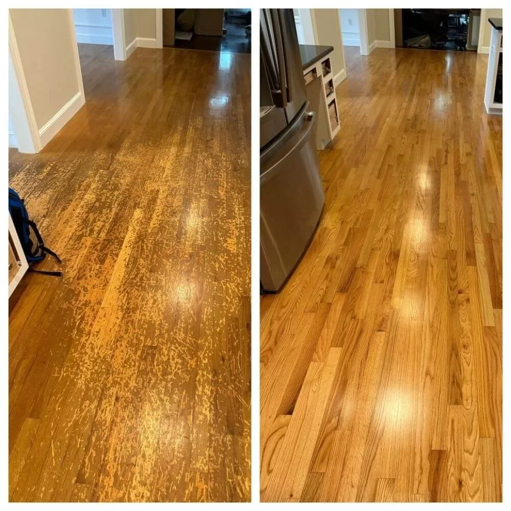 Before after flooring transformation Shrewsbury MA