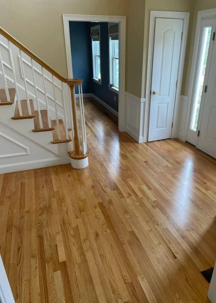 New installed hardwood flooring and stair treads Milford Ma