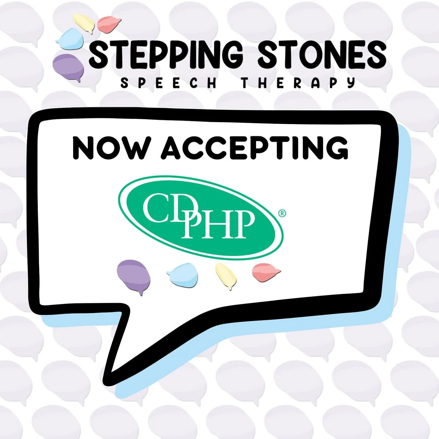 We have some exciting news! Stepping Stones Speech Therapy accepts now CDPHP Healthcare Plans! 
Reach out to us today with any questions or to book a consultation!