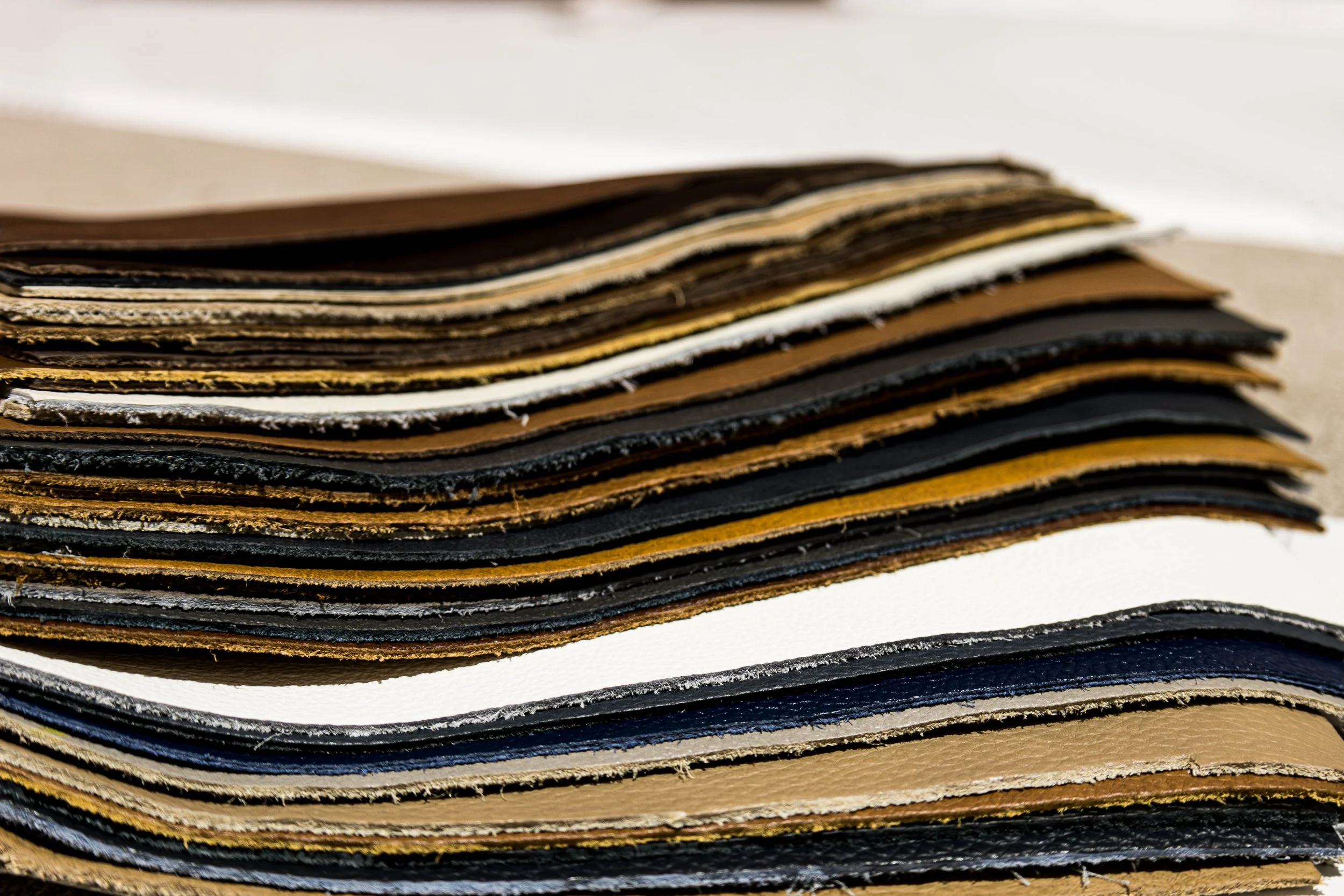 Lorec Ranch handcrafted furniture premium leather and fabric materials close up product photography taken by Be Better MediaWorks Oklahoma marketing and content creation agency