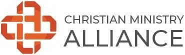 Christian Ministry Alliance logo with abstract cross design and text