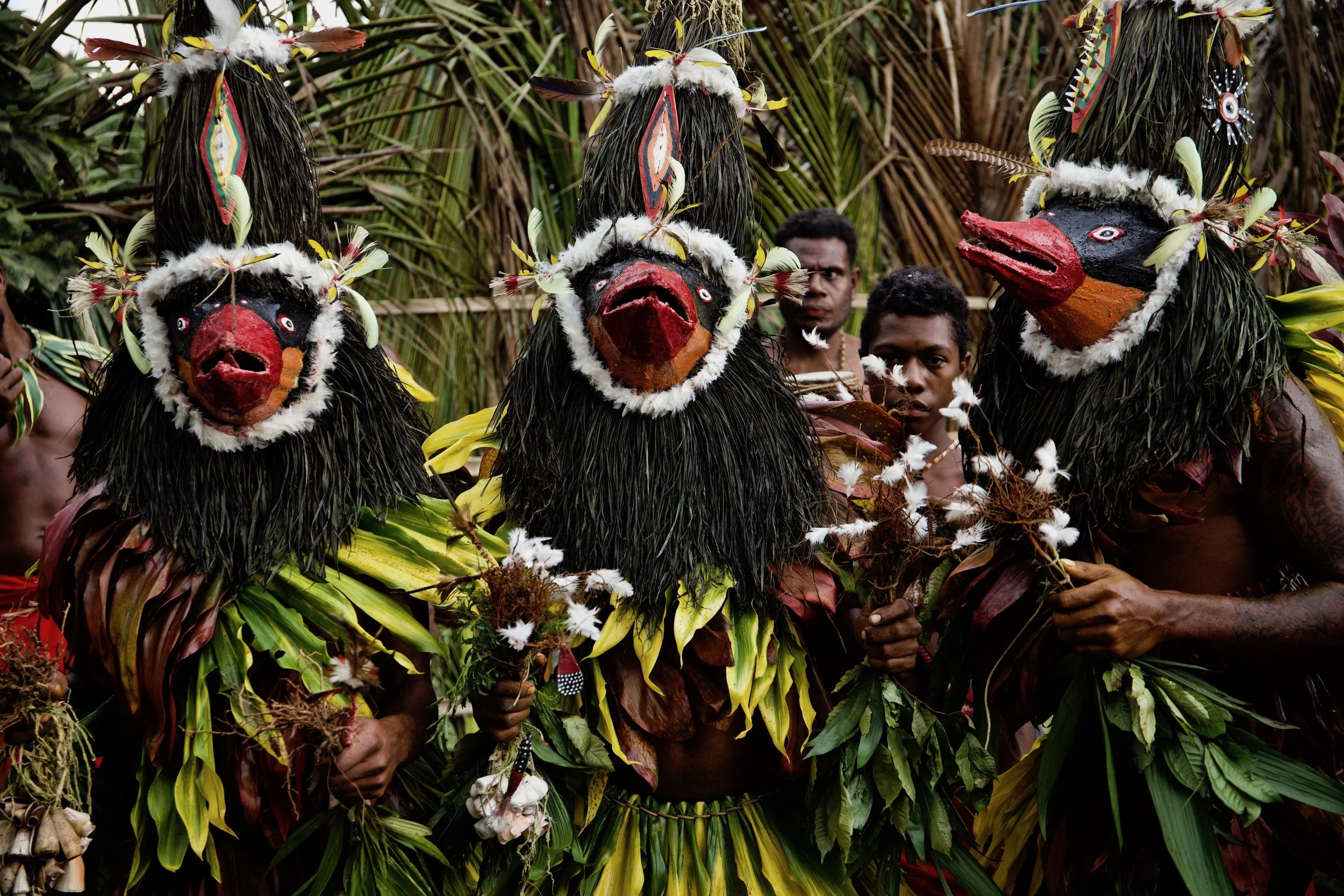 Portraits and candid moments of Papua New Guinea’s diverse cultures, featuring traditional dress, masks, and ceremonial performances.