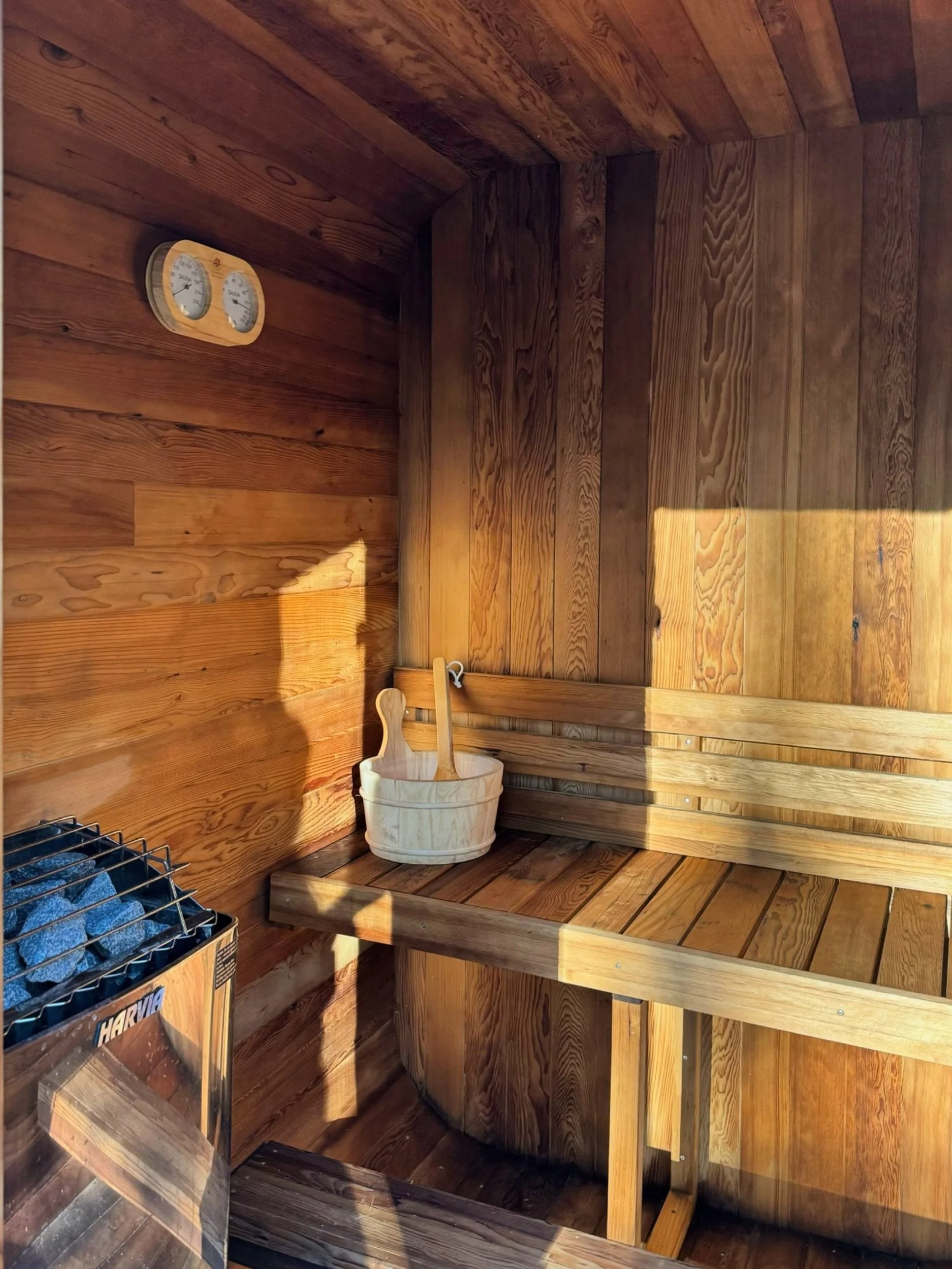 Sunset. Sauna. Stay Namu 🧖🏼&zwj;♀️🧖🏽🧖🏾&zwj;♂️ Book your summer retreat, link in bio.