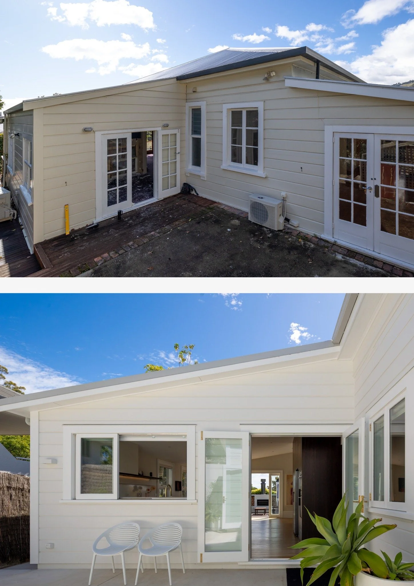 WOW, what a massive difference. Some more Before and After shots of Shelbourne, a transformation of outdoor and indoor living to create seamless flow from the courtyard to the front garden and deck area. What an incredible transformation.  #YouBuild 