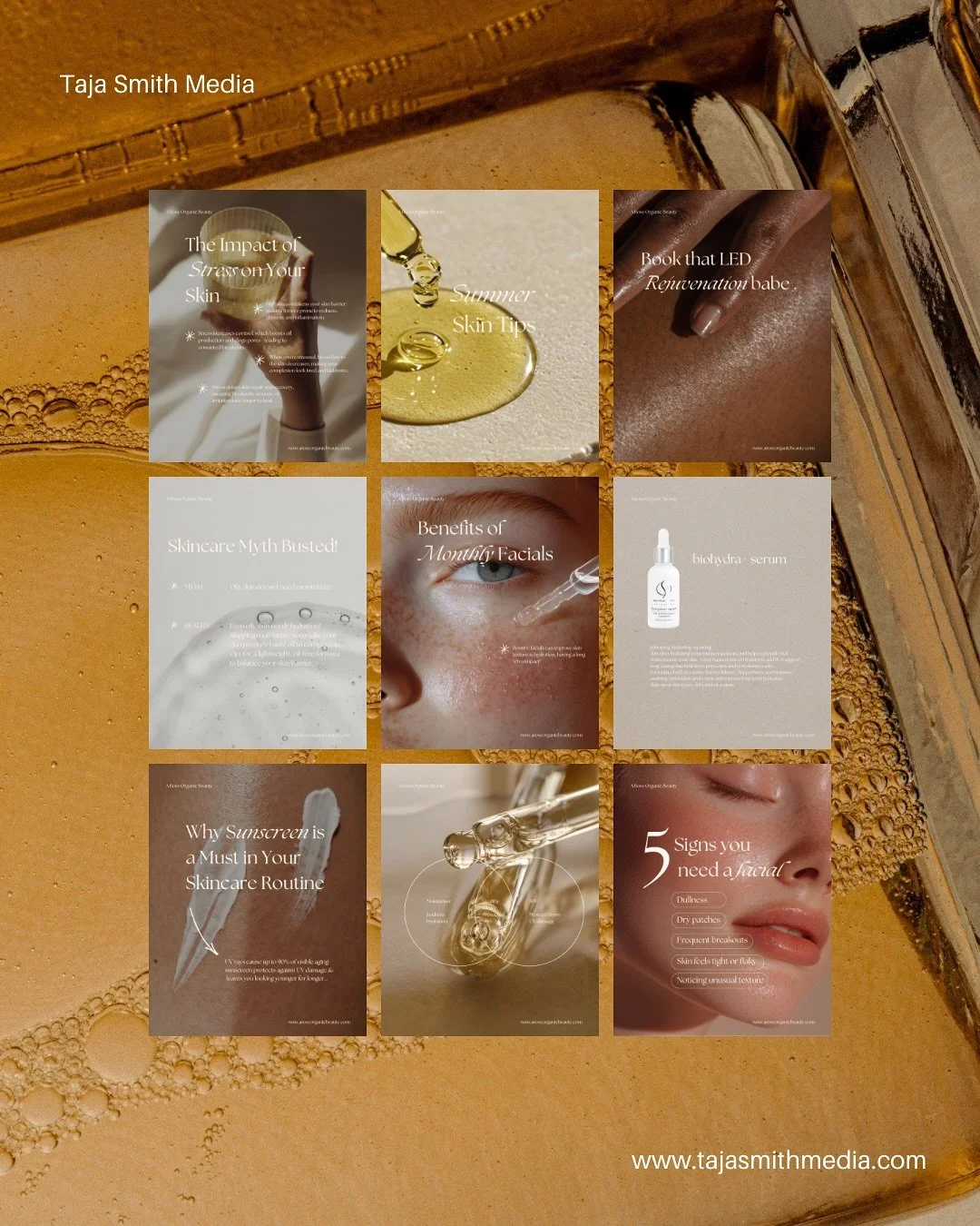 Giving @aroseorganicbeauty a social media facial 🧼

Social media revamps or ongoing support are included in my services- you can find out more on my website on the 16th of this month 🪼this one includes 9 static posts &amp; 3 additional
templates av