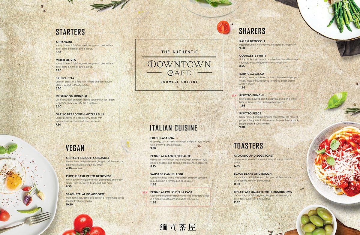 DownTown Cafe Menu
