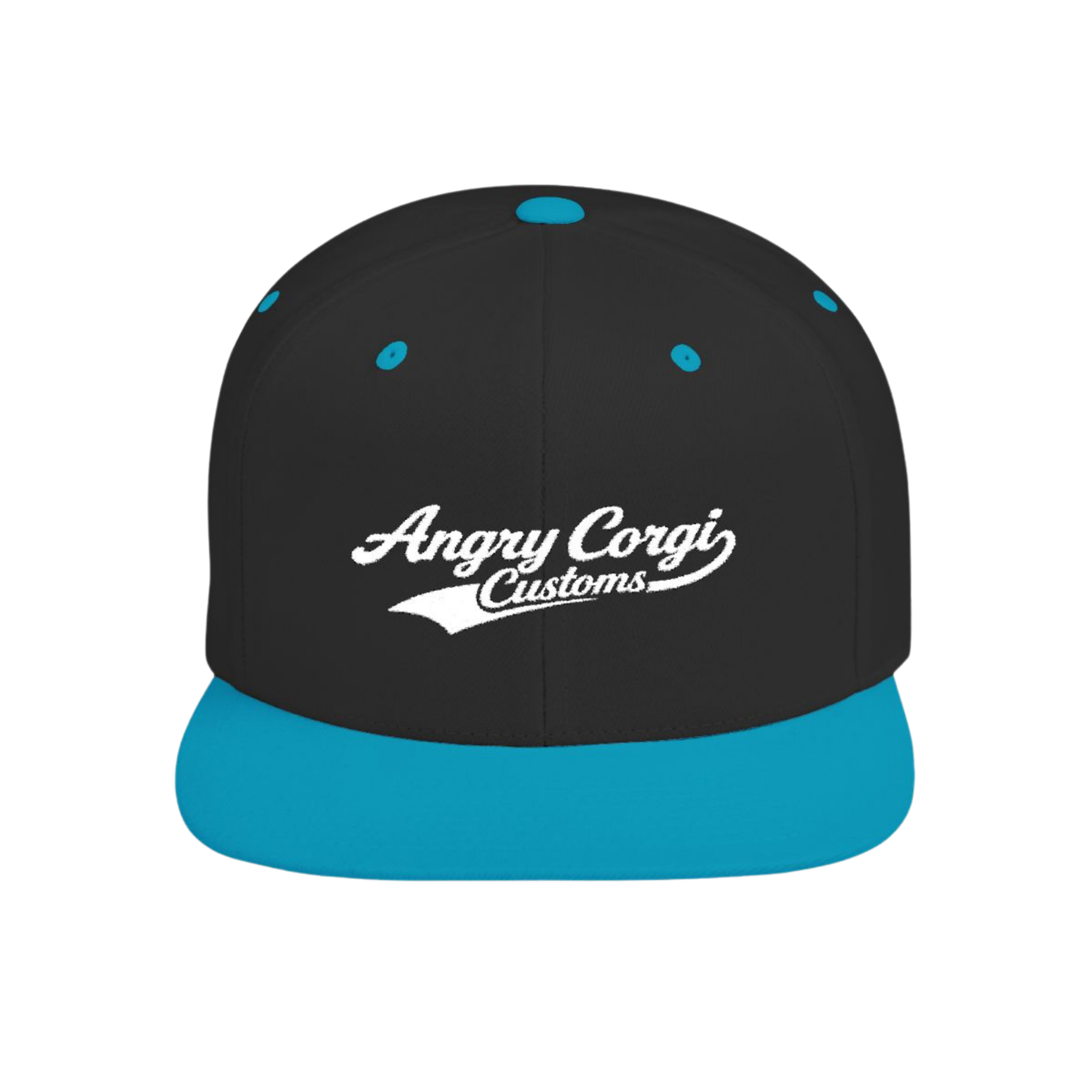 Angry Corgi Customs - Flat Bill Yupoong Snap Back Hat
