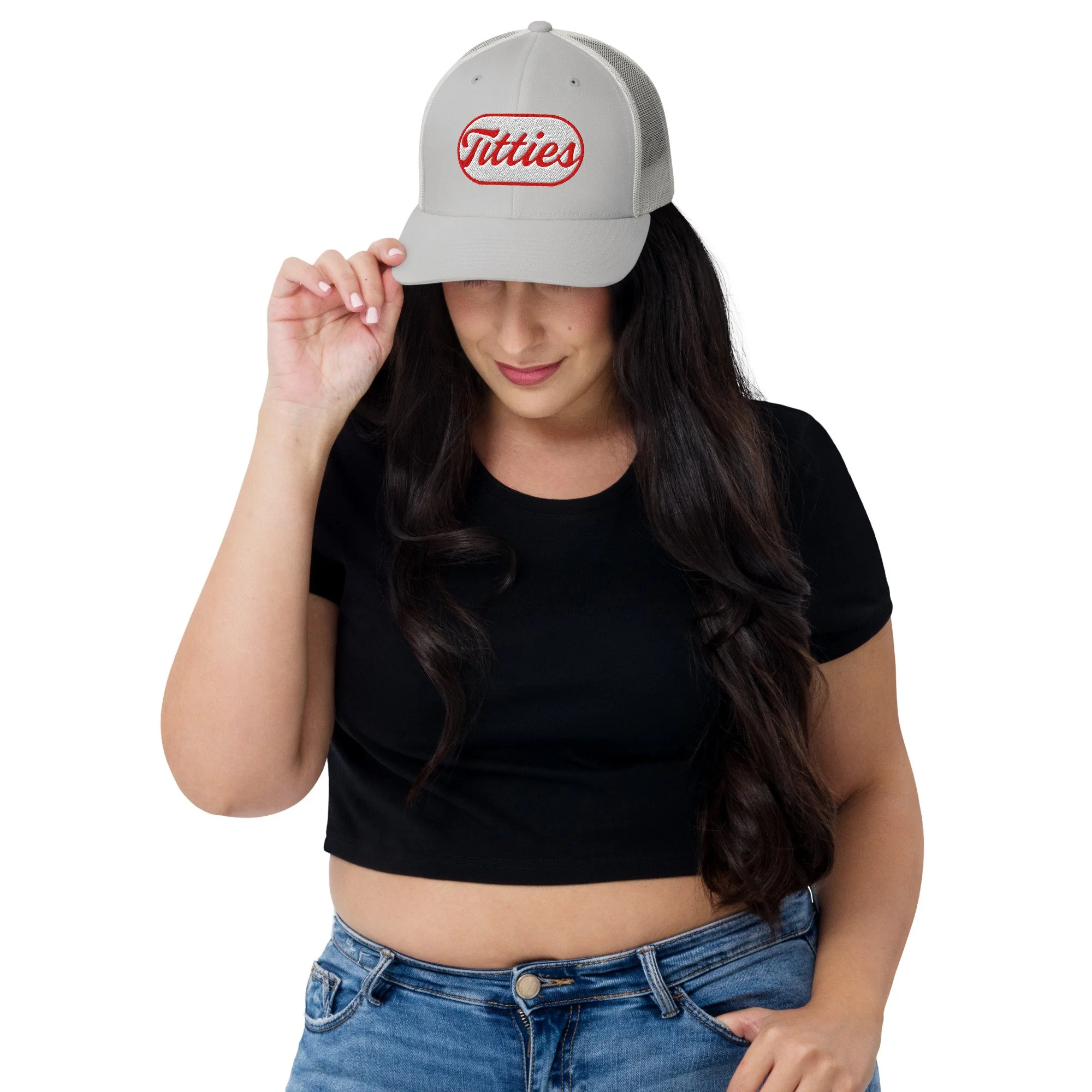 Titties Script Snapback Hat | Yupoong 6606 Classic