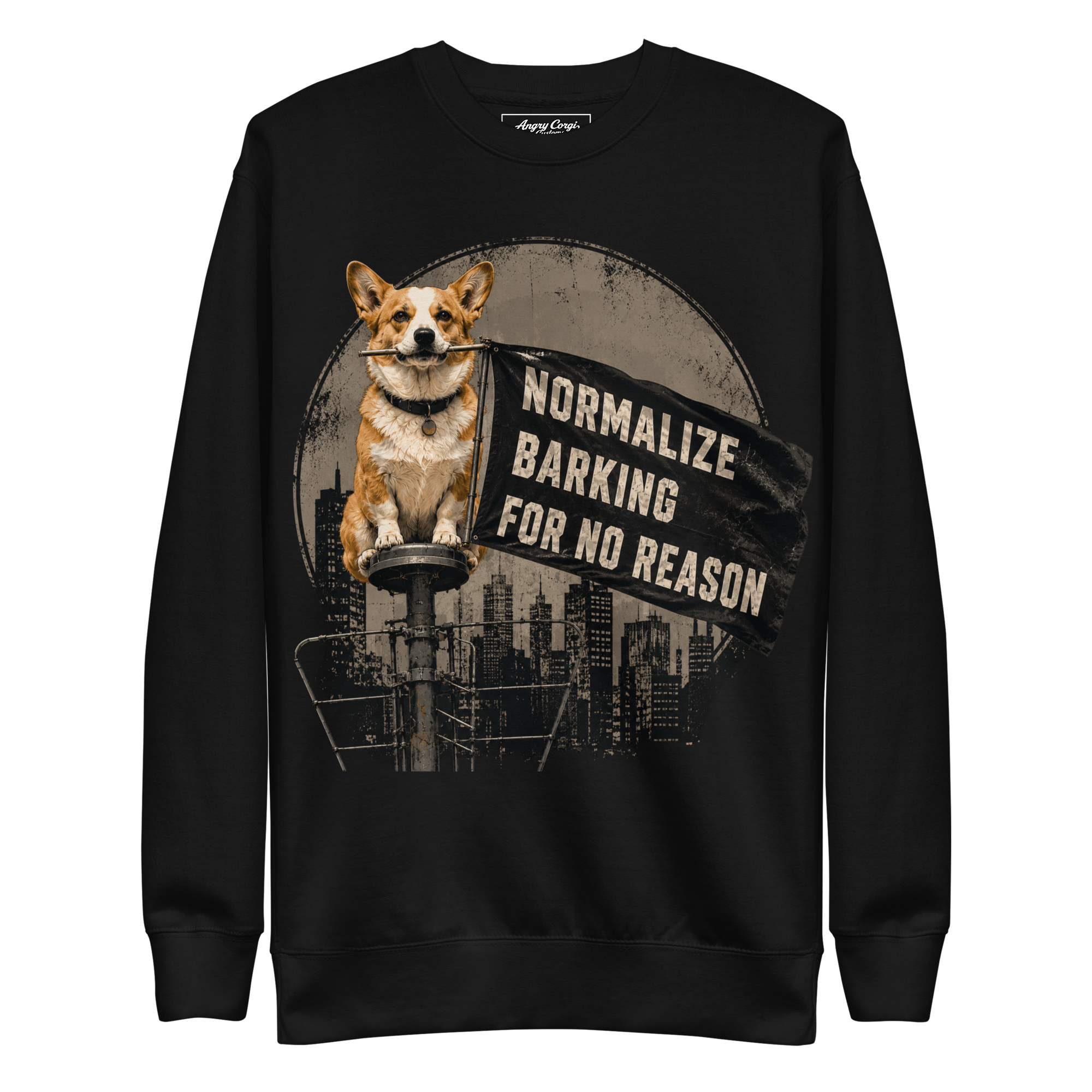 Normalize Barking For No Reason | Funny Corgi Premium Sweatshirt
