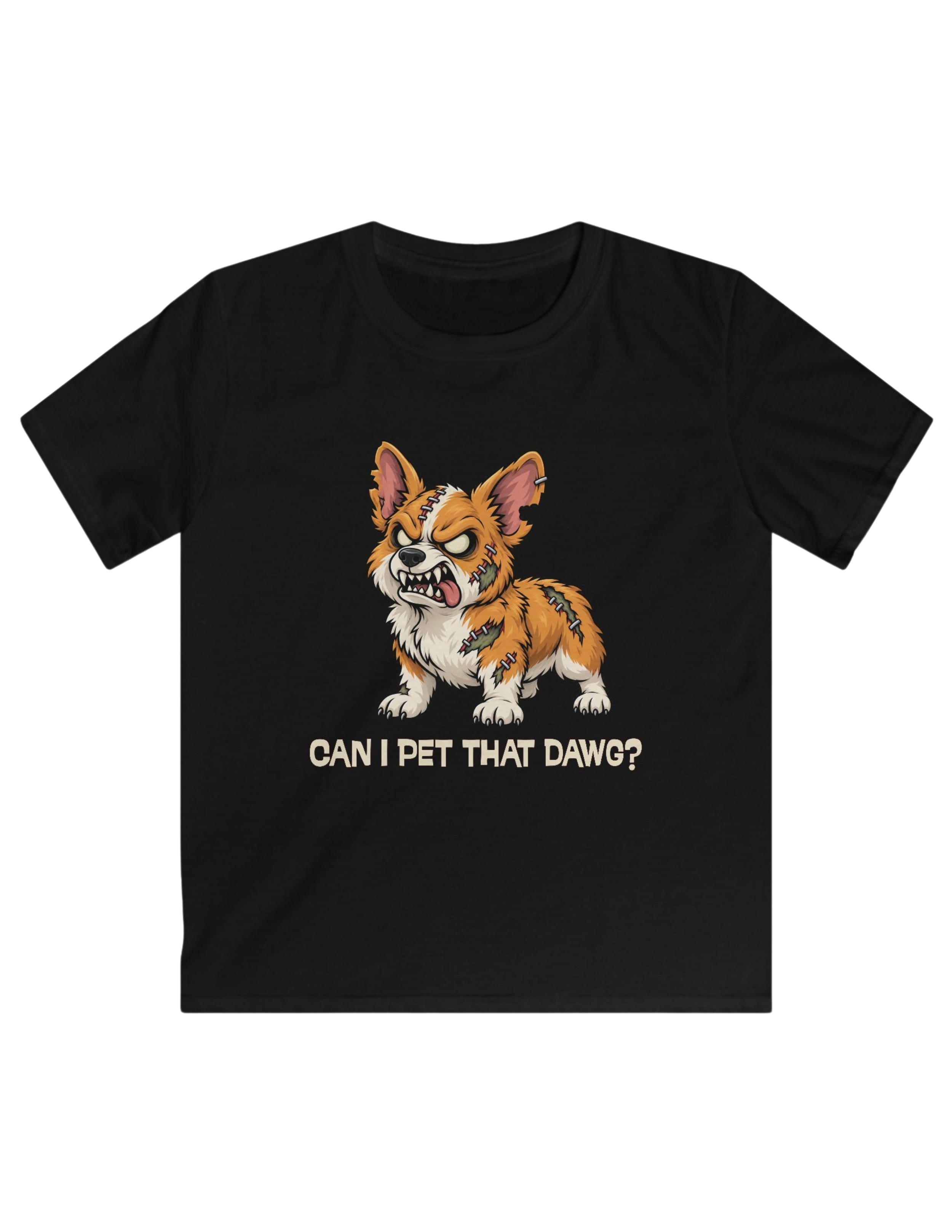 Can I Pet That Dawg? Kids Halloween Corgi T Shirt