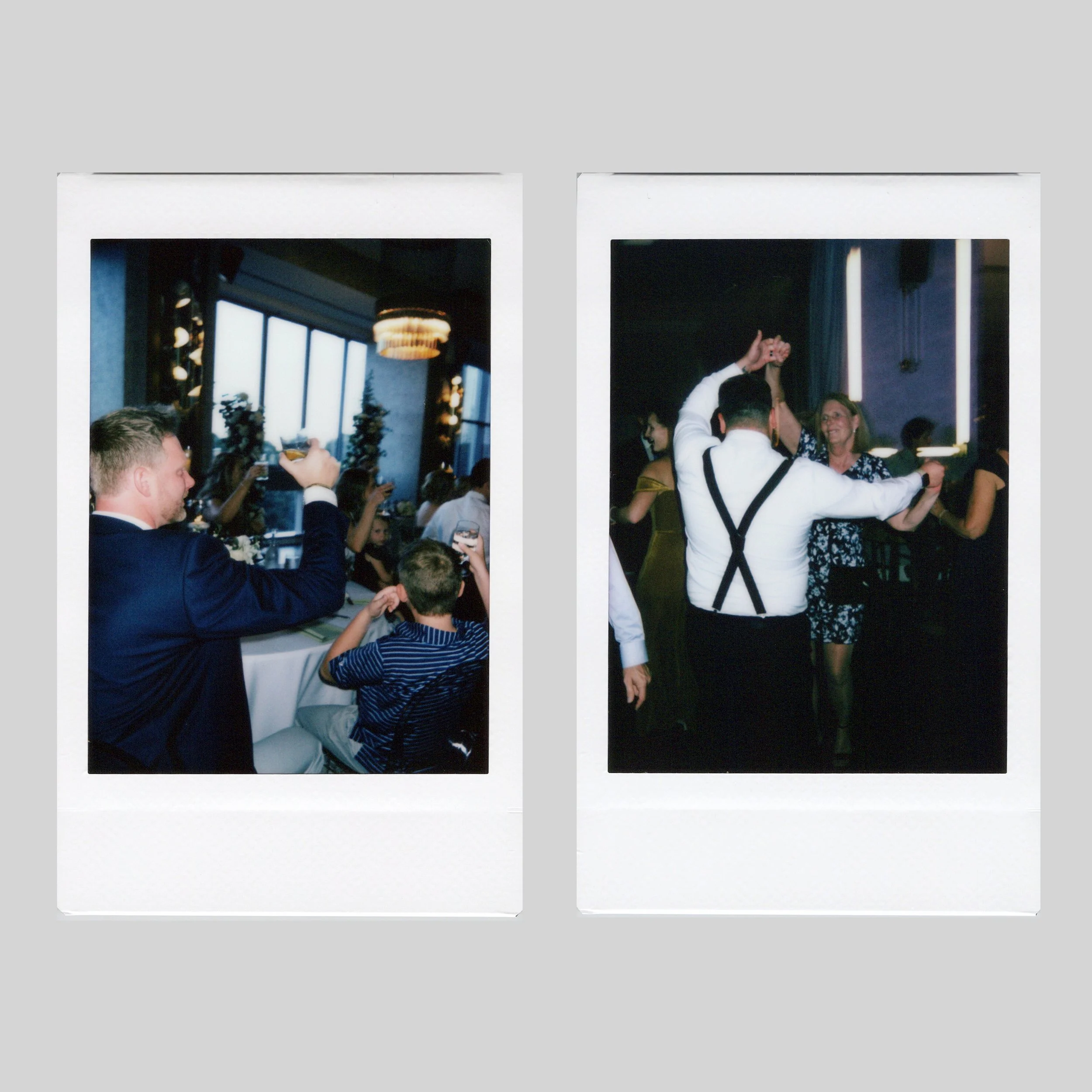 Instant onsite polaroids of guests at a chicago wedding.