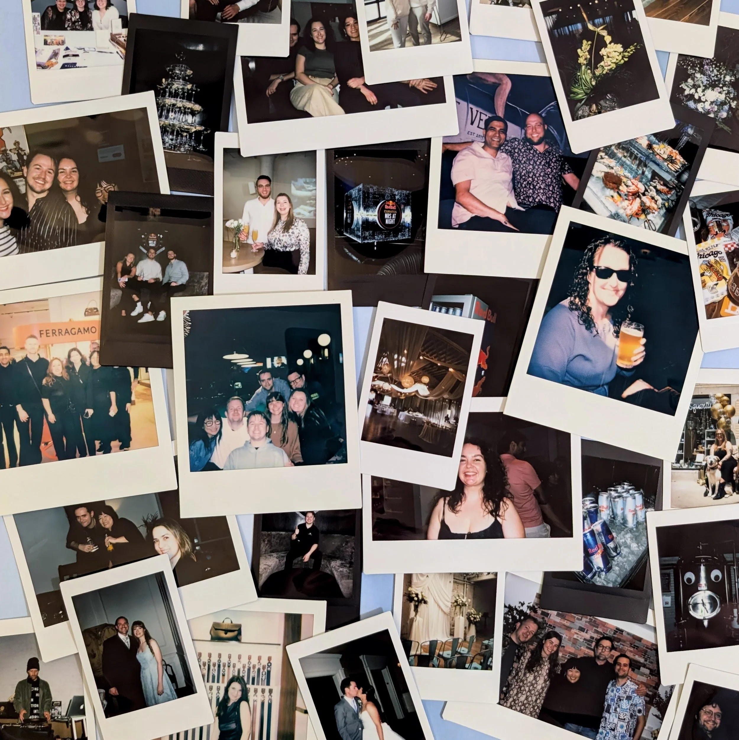 collage of instant photos and polaroid photos