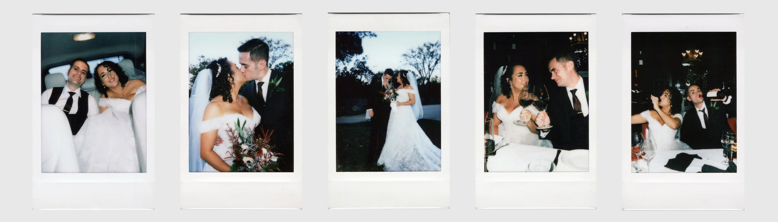 analog film wedding photos chicago polaroids of bride and groom