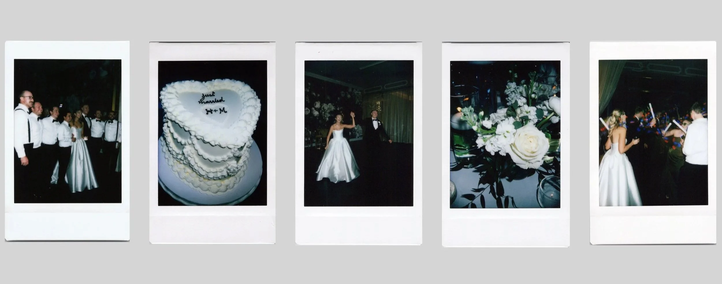 five instant photos from a chicago wedding