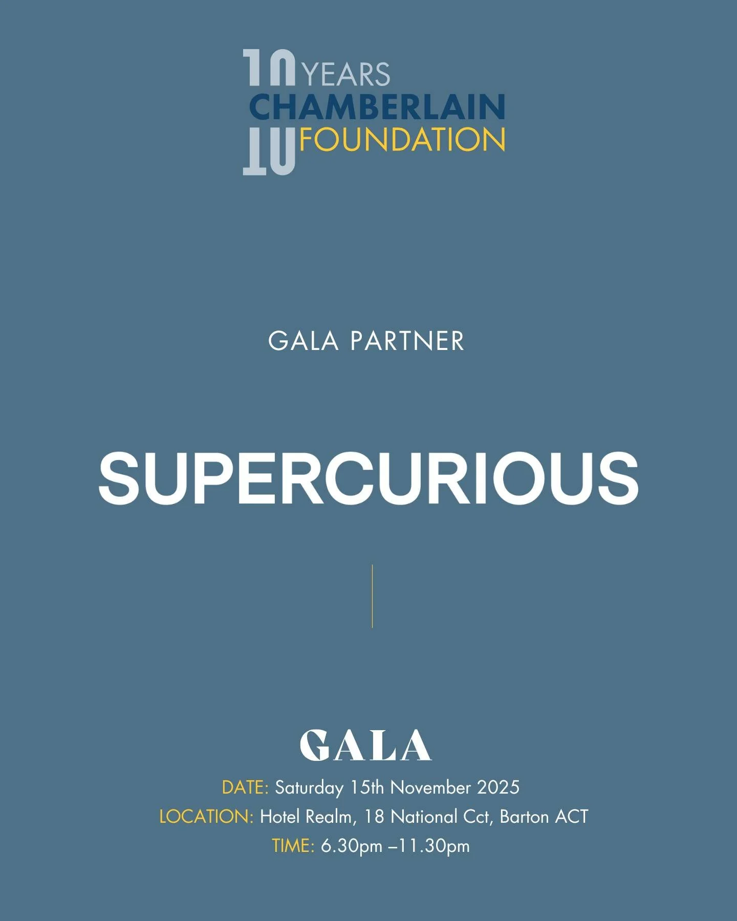 We’re excited to welcome Supercurious as a Gala Partner for the Chamberlain Foundation Gala presented by Insurance Advisernet! 🌟
@supercurious__  champions the power of creativity to inspire action and this event is all about using connection