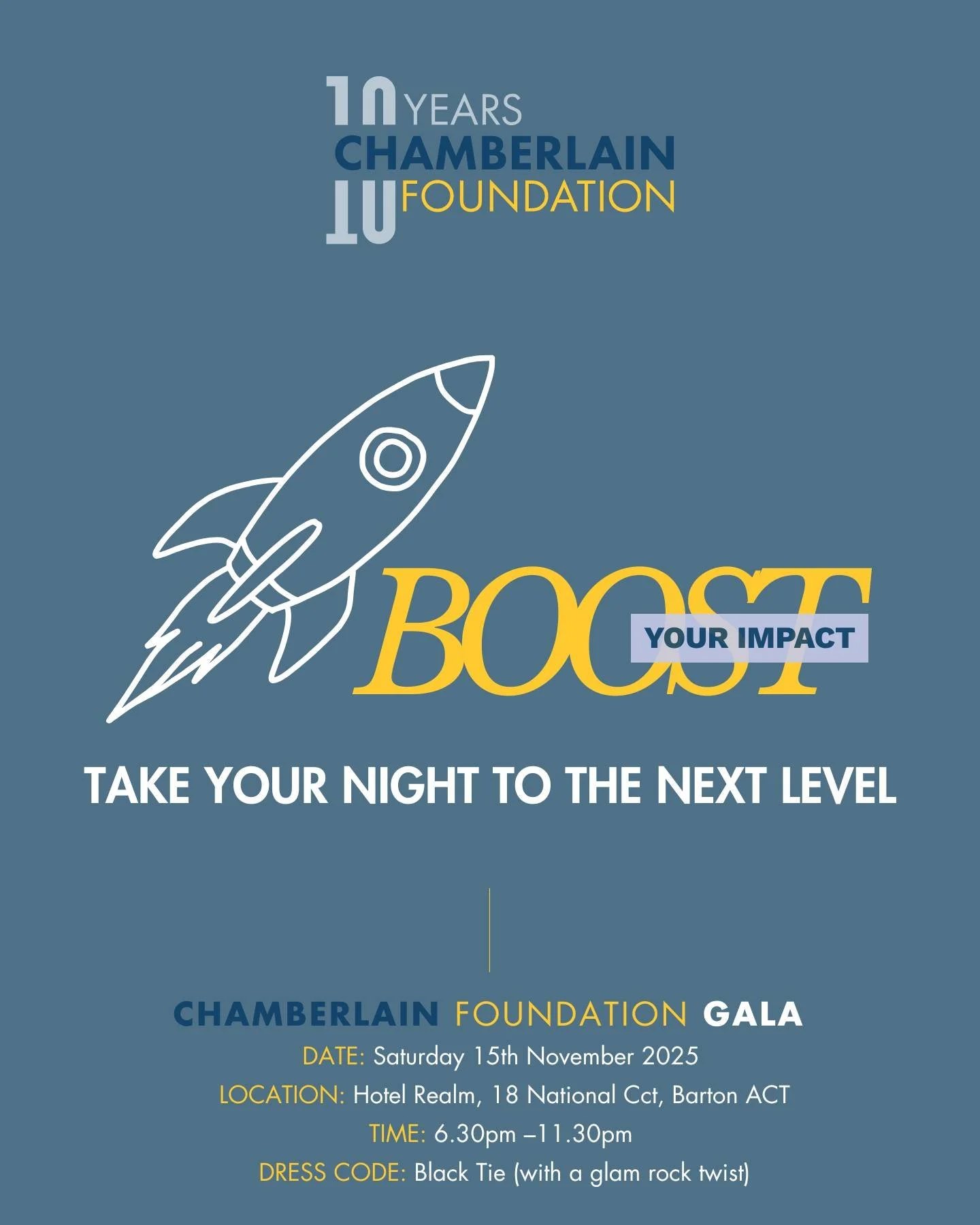 💥 Boost your impact! 💥
Take your night to the next level by making a $1,500 fully tax-deductible donation when you book your table for the Chamberlain Foundation Gala presented by Insurance Advisernet.
You’ll join a select group of changema