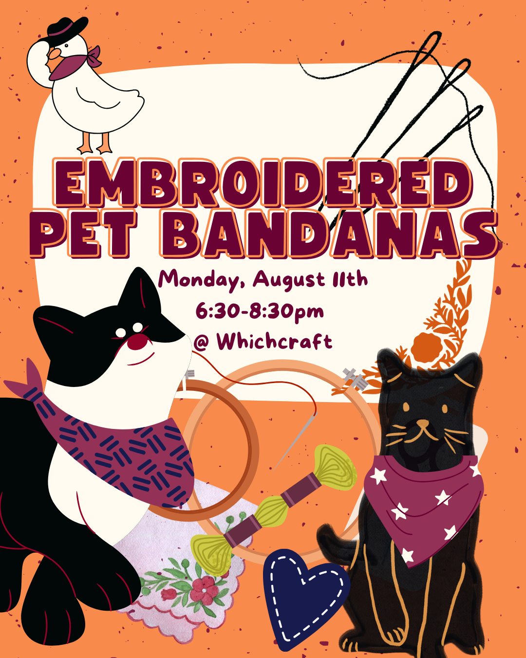 Embroidered Pet Bandanas