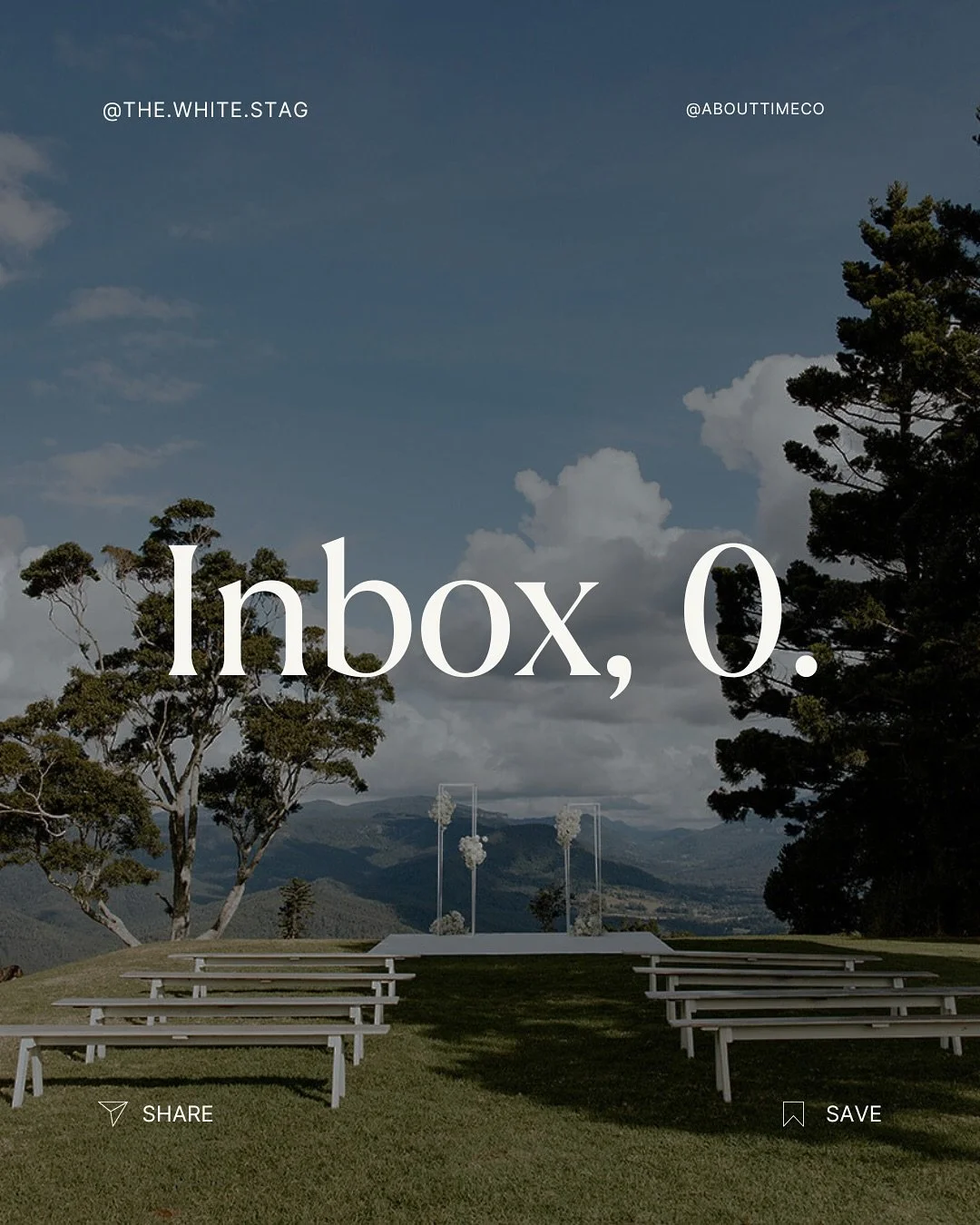 What does your inbox look like mid-wedding season? Ours at 8:01am, October 14th: six inboxes. Zero unread.
A miracle? Maybe. A lot of coffee? Definitely. 🖤 #TheWhiteStag 

If your venue inbox is overflowing, we can help. Bespoke venue management pac