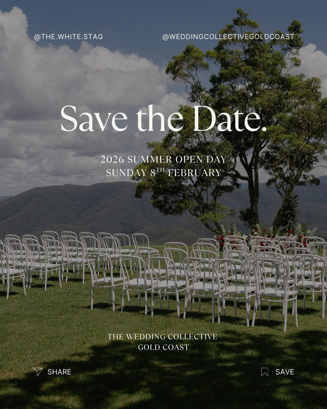 A date for the diary! 🖤 #TheWhiteStag⁠
⁠
More information, @weddingcollectivegoldcoast⁠
@rosewood_estate @talltreestallebudgera⁠