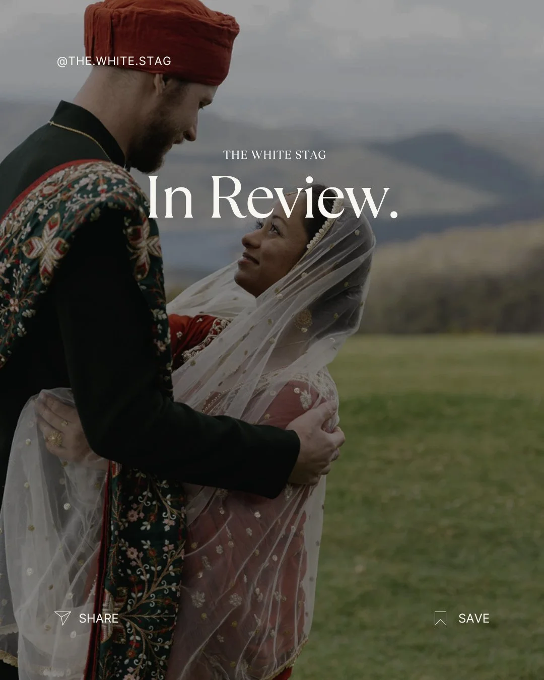 The White Stag in Review. Thank you Cam &amp; Sim for your kind words, it was a pleasure working with you 🖤 #TheWhiteStag⁠
⁠
Photography - @danielchaferphotography⁠
Venue - @rosewood_estate