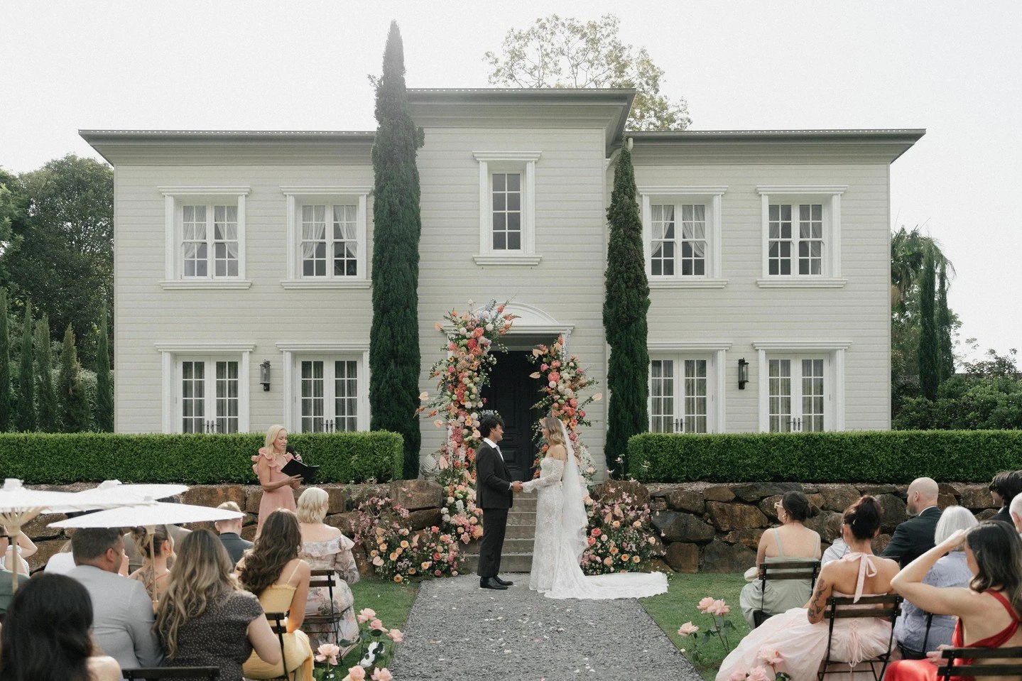 Spectacular ceremonies 🖤 #TheWhiteStag⁠
⁠
Bride and Groom &ndash; @taylarlandy &amp; @loverboy_landy⁠
⁠
Team:⁠
Venue &ndash; @wynmereestate⁠
Coordination and Venue Management &ndash; @the.white.stag⁠
Photography &ndash; @saltmedia.au⁠
Florist &ndash