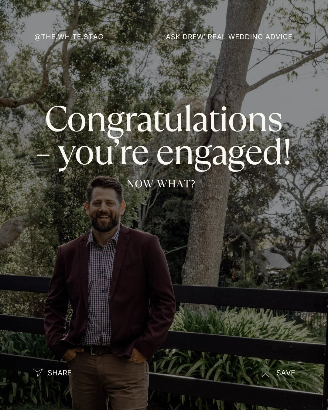 Before diving into bookings and Pinterest boards, start with a few grounding questions that will shape your day, your budget and the experience for your guests 🖤 #TheWhiteStag⁠
⁠
Have a question about planning your wedding?⁠
Ask Drew in the comments