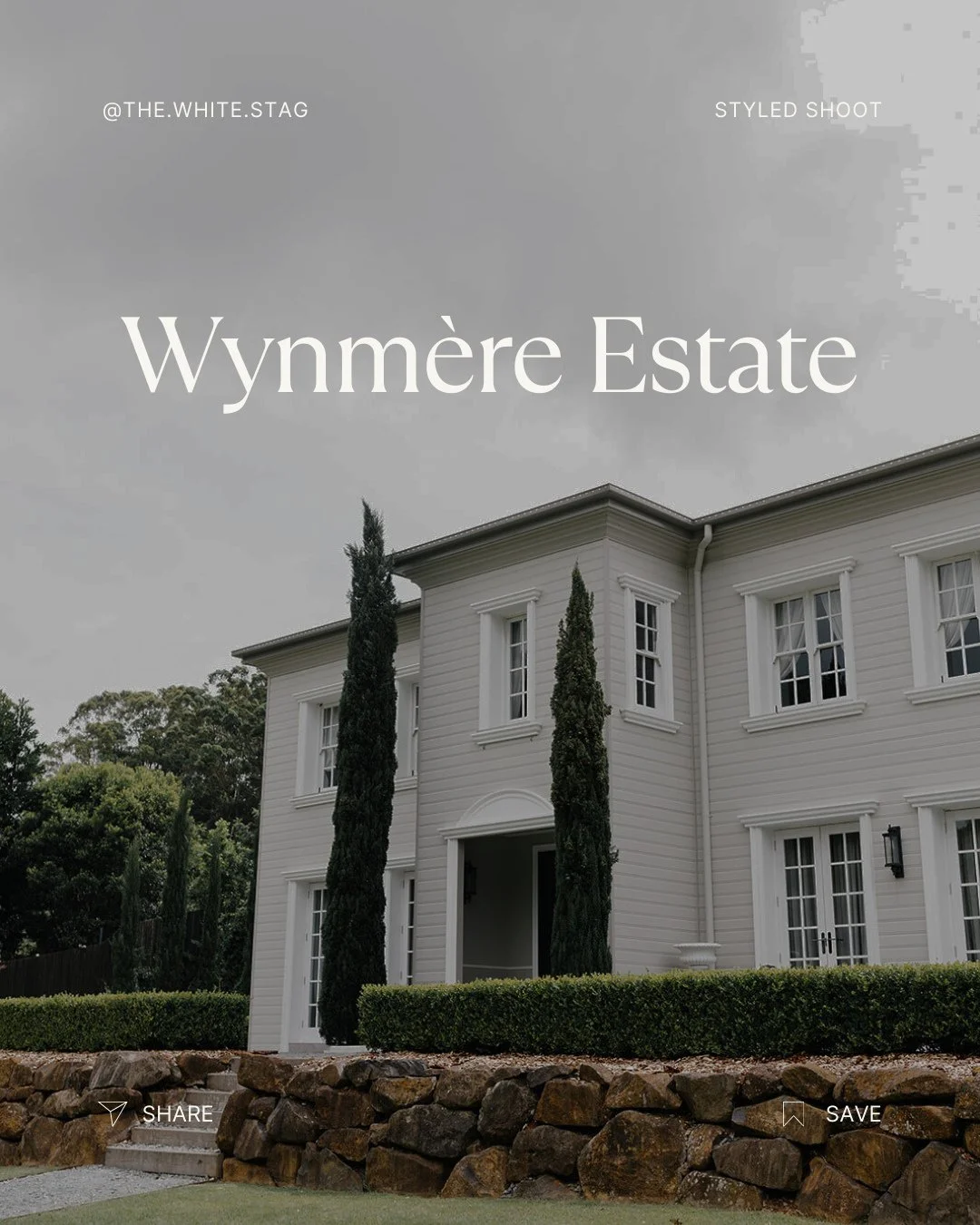 Creative collaborations like this are where inspiration comes to life @wynmereestate 🖤 #TheWhiteStag⁠
⁠
Set against the beautiful backdrop of Wynmere Estate, this styled shoot brought together an incredible group of vendors to showcase just how spec
