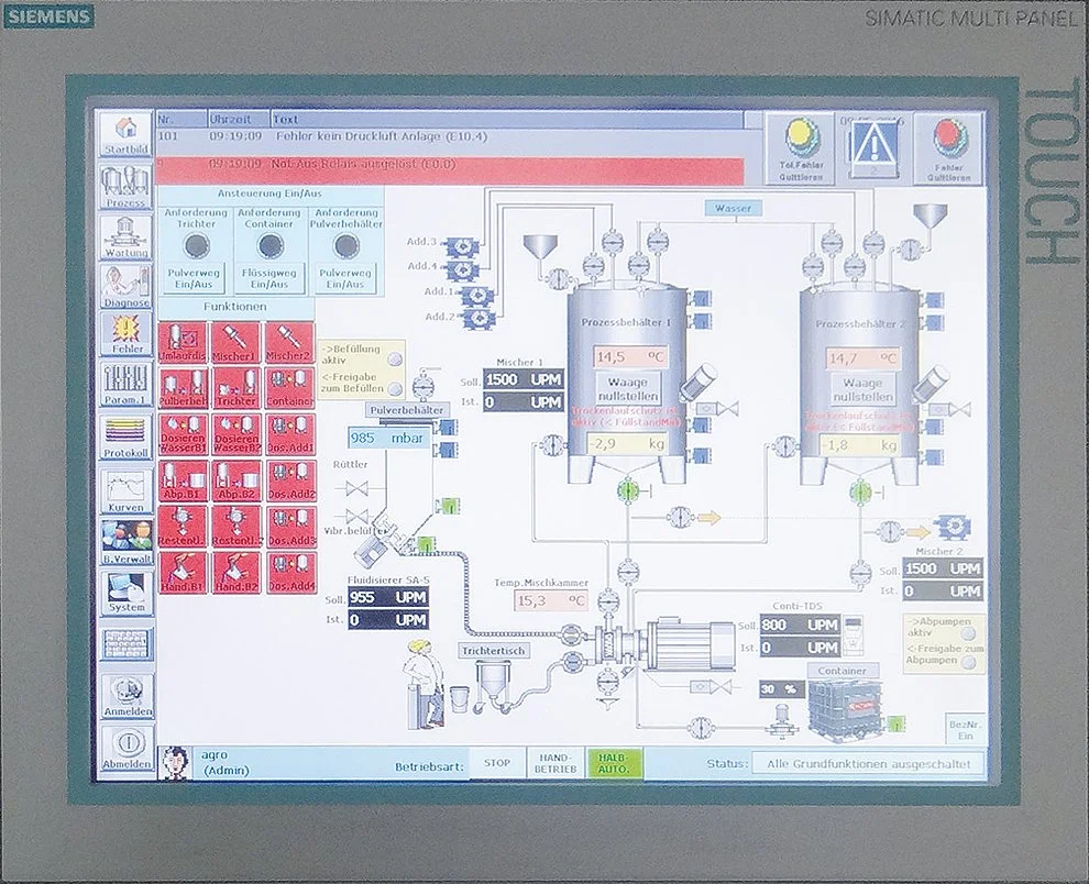 Über eine vollautomatische Steuerung können wir Ihre gewünschte Formulierung speichern und jederzeit mit gleich hohem Standard produzieren